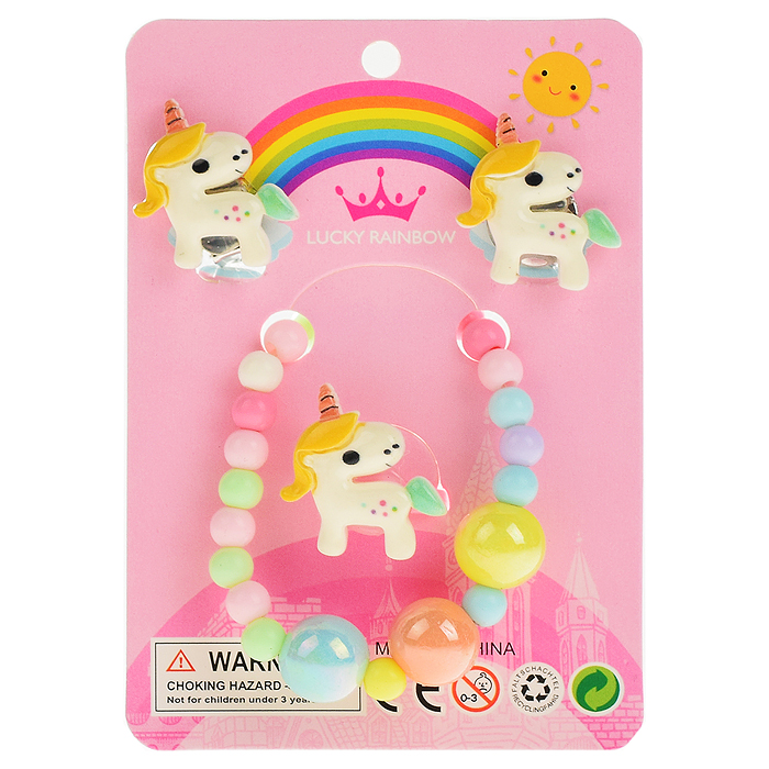 Фото к товару Набор украшений R3-3 "Единорожка" в пакете Набор украшений R3-3 "Единорожка" в пакете