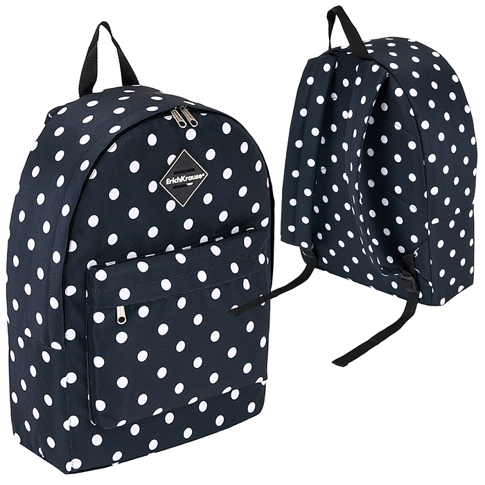 Рюкзак "EasyLine" 17L Dots in Black 1 отделение + 1 наружный карман, вес 411 гр 