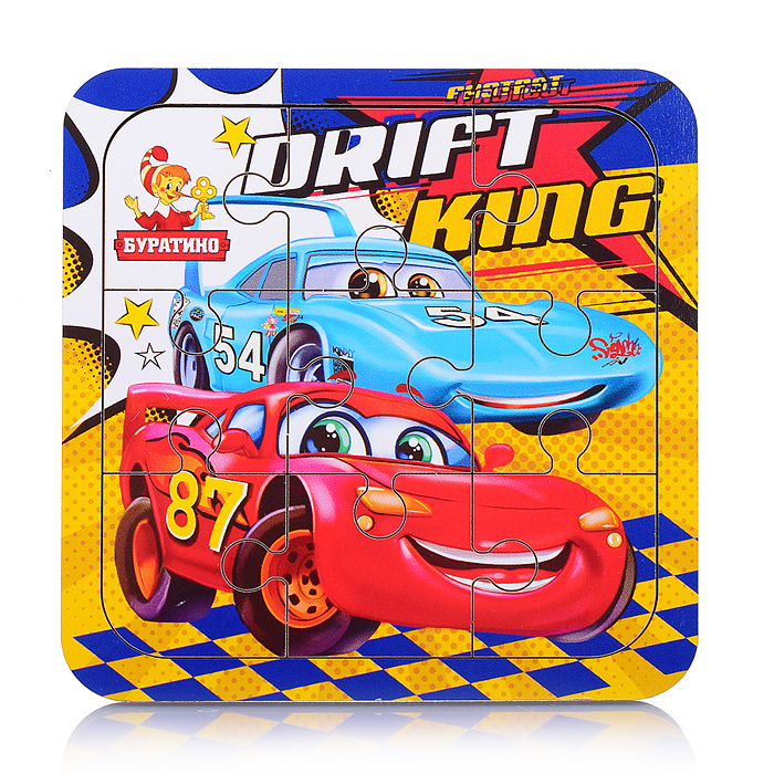 Игрушка деревянная. Пазл "Тачки" 10*10 см Игрушка деревянная. Пазл "Тачки" 10*10 см