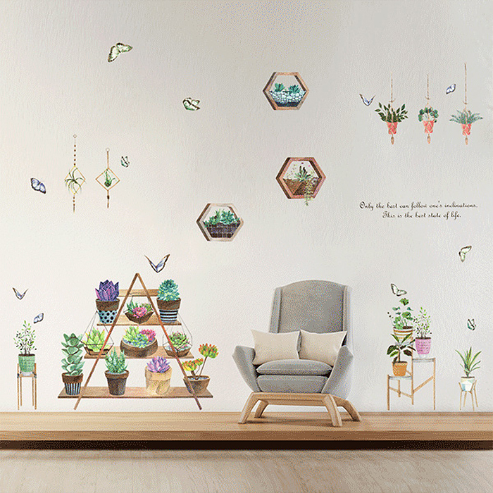 Интерьерная наклейка "Флористика" 60x90 см, ПВХ, в пластиковом пакете с блистерным подвесом Интерьерная наклейка "Флористика" 60x90 см, ПВХ, в пластиковом пакете с блистерным подвесом