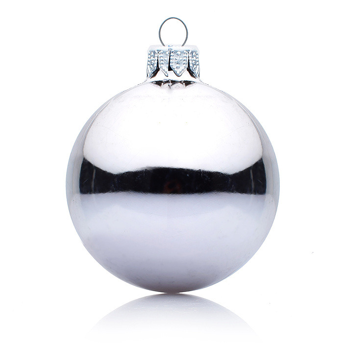 Шар диаметром 65 мм серебреный