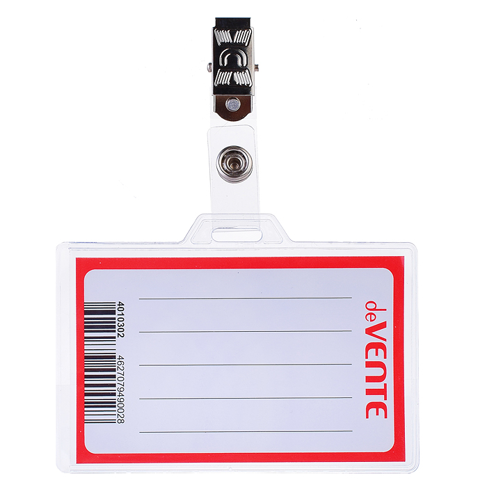 Бейдж 60x90 мм, прозрачный с клипом Бейдж 60x90 мм, прозрачный с клипом