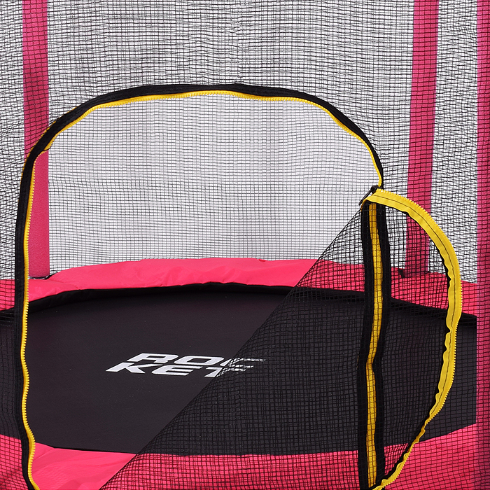 Фото к товару Батут ROCKET, d=140, внешняя сетка высотой 74 см., общая высота 110 см. розовый Батут ROCKET, d=140, внешняя сетка высотой 74 см., общая высота 110 см. розовый