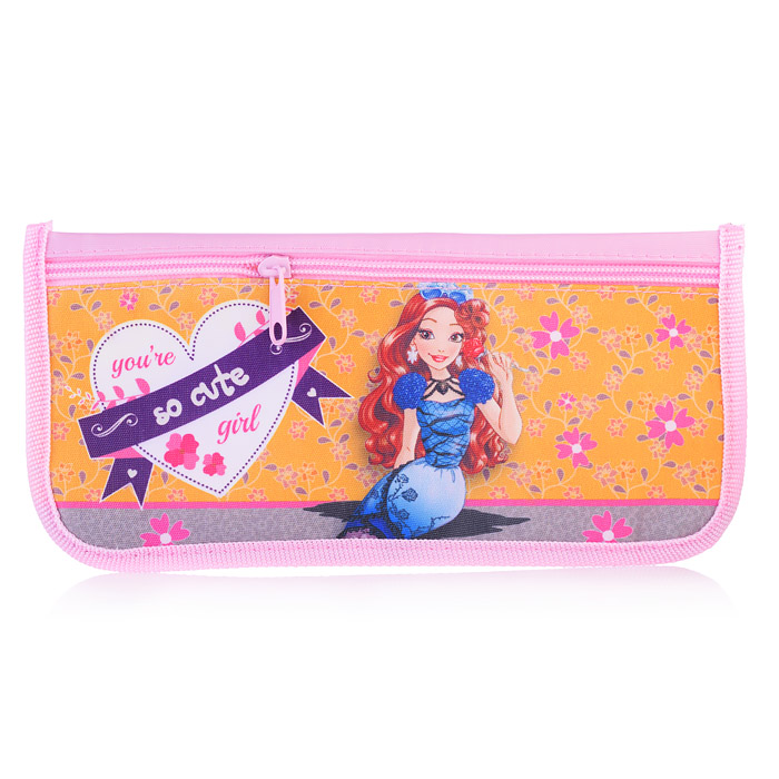 Пенал-косметичка на молнии, печать на ткани (Девушка с розой) Пенал-косметичка на молнии, печать на ткани (Девушка с розой)