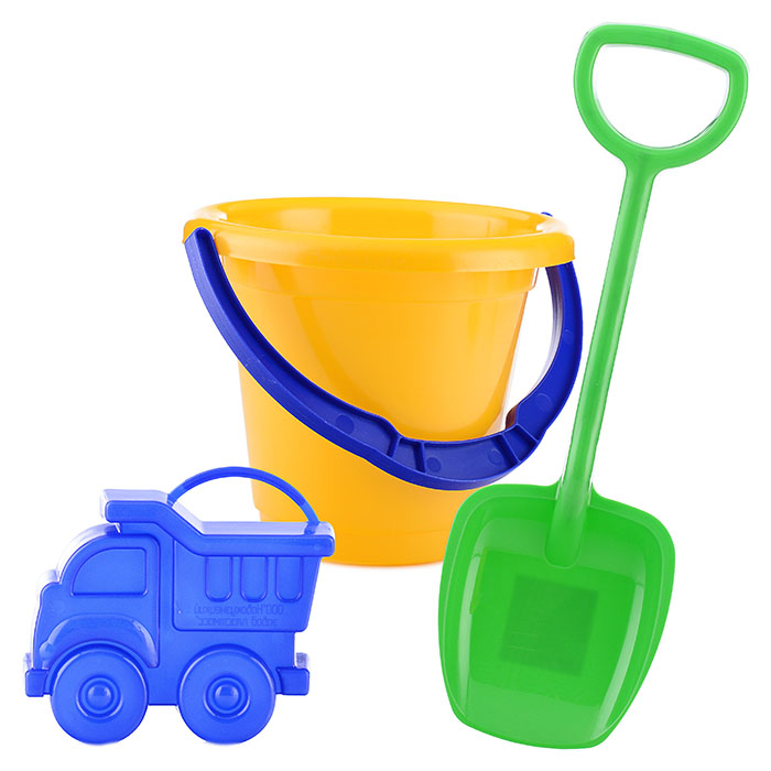 Фото к товару Набор Ведерко + лопатка 48см + ф.машинка Набор Ведерко + лопатка 48см + ф.машинка