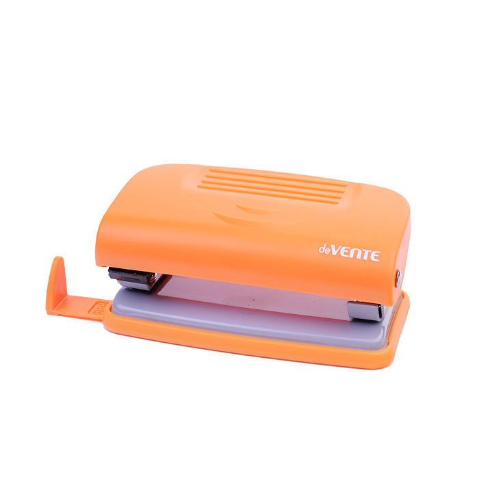 Фото к товару Дырокол "Neon" (10 листов) пластиковый с линейкой, в картонной коробке, неоновый оранжевый Дырокол "Neon" (10 листов) пластиковый с линейкой, в картонной коробке, неоновый оранжевый