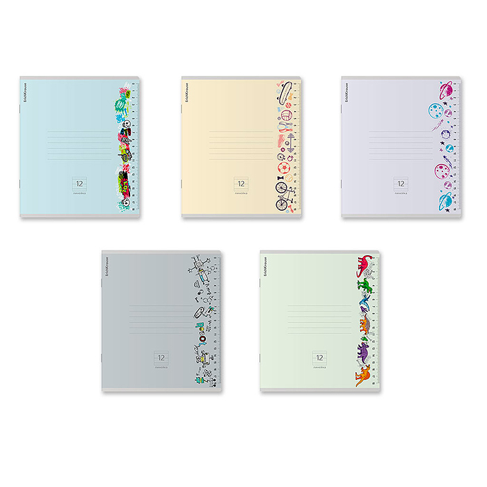 Тетрадь 12л. линейка Ruler Hobby ассорти Тетрадь 12л. линейка Ruler Hobby ассорти