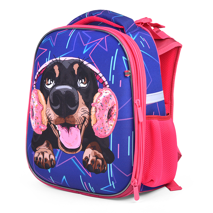 Фото к товару Рюкзак каркасный "Пёс в наушниках" формованный из полимеров, материал: нейлон, полиэстер Рюкзак каркасный "Пёс в наушниках" формованный из полимеров, материал: нейлон, полиэстер