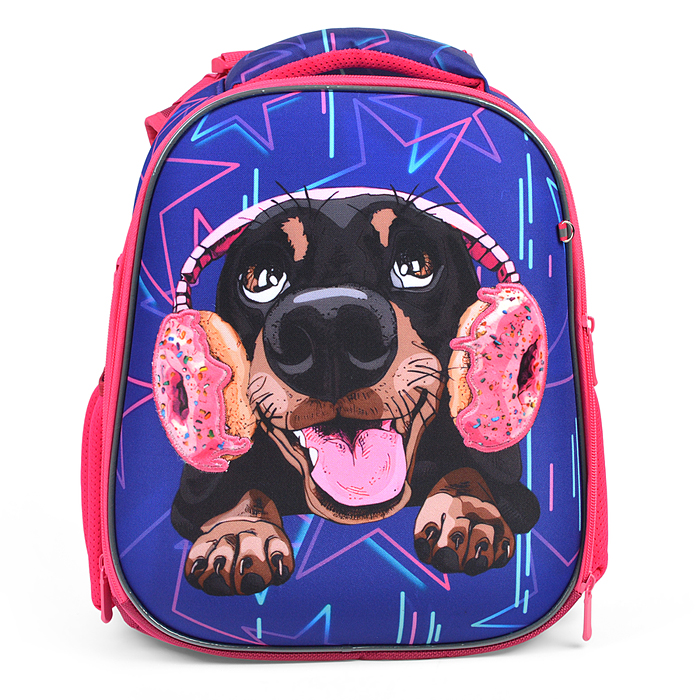 Фото к товару Рюкзак каркасный "Пёс в наушниках" формованный из полимеров, материал: нейлон, полиэстер Рюкзак каркасный "Пёс в наушниках" формованный из полимеров, материал: нейлон, полиэстер