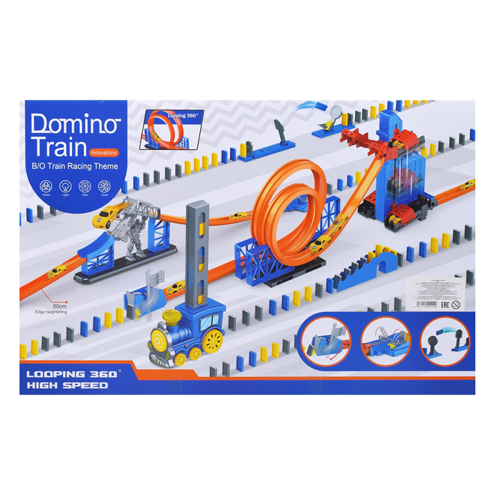Фото к товару Игровой набор B7814 "Паровоз с домино" в коробке Игровой набор B7814 "Паровоз с домино" в коробке