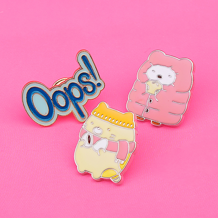 Фото к товару Набор значков "Kawaii" эмалированные, размер изделий: кот 2,16x2,5 см, Oops 2,9x2,3 см, кот Набор значков "Kawaii" эмалированные, размер изделий: кот 2,16x2,5 см, Oops 2,9x2,3 см, кот