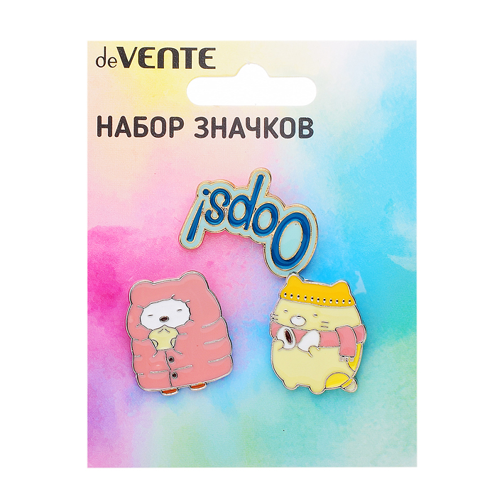 Фото к товару Набор значков "Kawaii" эмалированные, размер изделий: кот 2,16x2,5 см, Oops 2,9x2,3 см, кот Набор значков "Kawaii" эмалированные, размер изделий: кот 2,16x2,5 см, Oops 2,9x2,3 см, кот