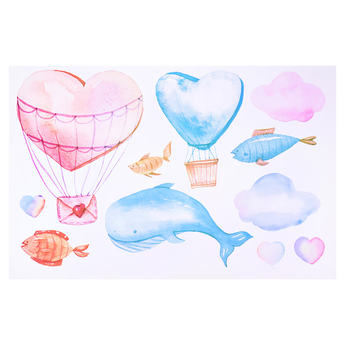 Фото к товару Интерьерная наклейка "Love in the Air" 60x90 см, ПВХ, в пластиковом пакете с блистерным под Интерьерная наклейка "Love in the Air" 60x90 см, ПВХ, в пластиковом пакете с блистерным под