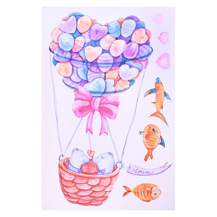 Фото к товару Интерьерная наклейка "Love in the Air" 60x90 см, ПВХ, в пластиковом пакете с блистерным под Интерьерная наклейка "Love in the Air" 60x90 см, ПВХ, в пластиковом пакете с блистерным под