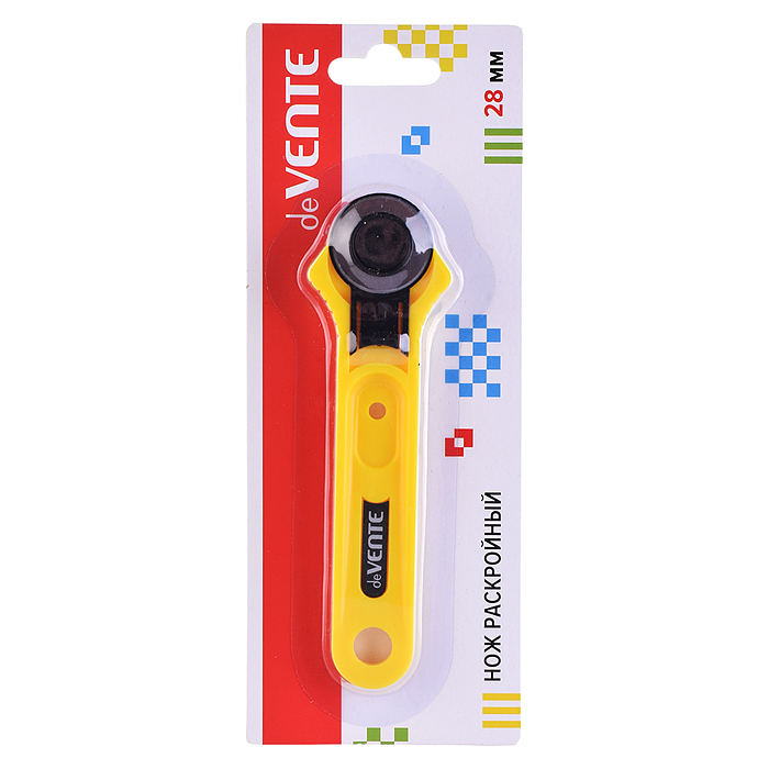 Нож раскройный дисковый d=28 мм, металлический, с защитой лезвия, для точного раскроя, кар