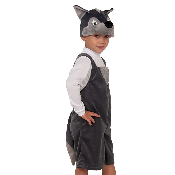 Изделие швейное "Набор карнавальный "Волчонок" плюш (3-6 лет, рост 98-116 см)