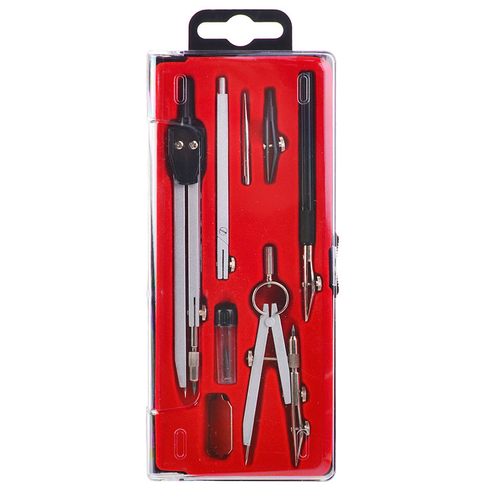 Готовальня "Perfecta SCHOOL" 8 предметов в пенале, для младших и средних классов