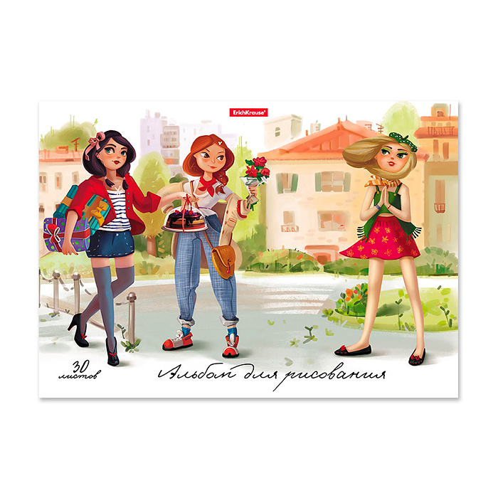 Альбом для рисования 30л. А4, на клею, "Девочки-красавицы" Альбом для рисования 30л. А4, на клею, "Девочки-красавицы"