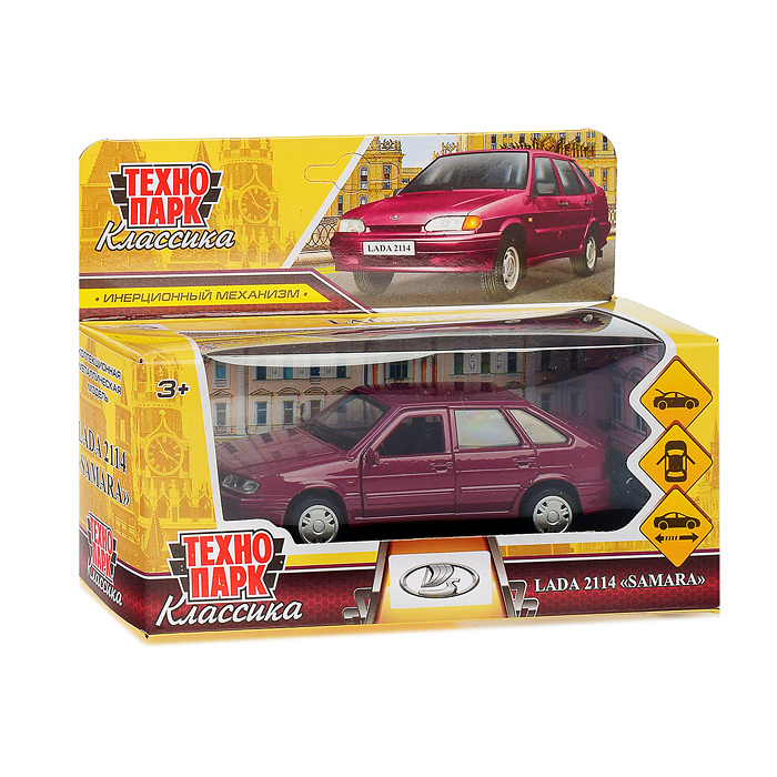 Фото к товару Машина металл LADA -2114 "Samara", 12 см, (двер, баг, фиолетовый) инерц, в коробке Машина металл LADA -2114 "Samara", 12 см, (двер, баг, фиолетовый) инерц, в коробке