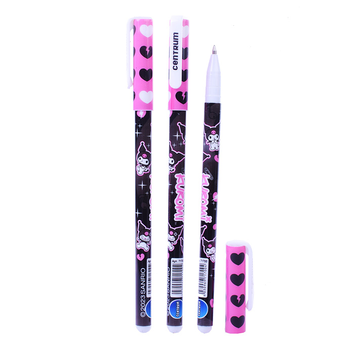 Фото к товару Ручка шариковая Kuromi, цвет чернил синий, 0,7 мм, в друме Ручка шариковая Kuromi, цвет чернил синий, 0,7 мм, в друме