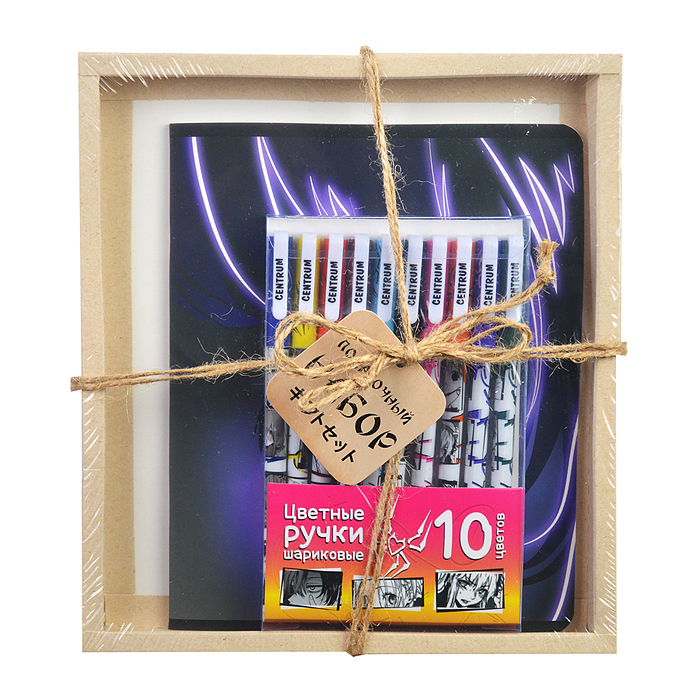 Набор. Тетрадь Аниме. Глаза формат А5, клетка, 48 листов, на скрепке,обложка софт-тач+выборочный