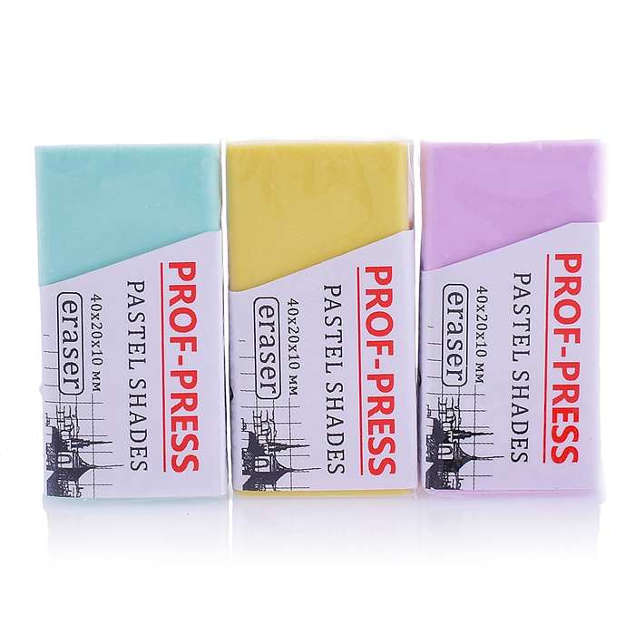 Ластик цветной прямоугольный "PASTEL SHADES" 40*20*10мм,
