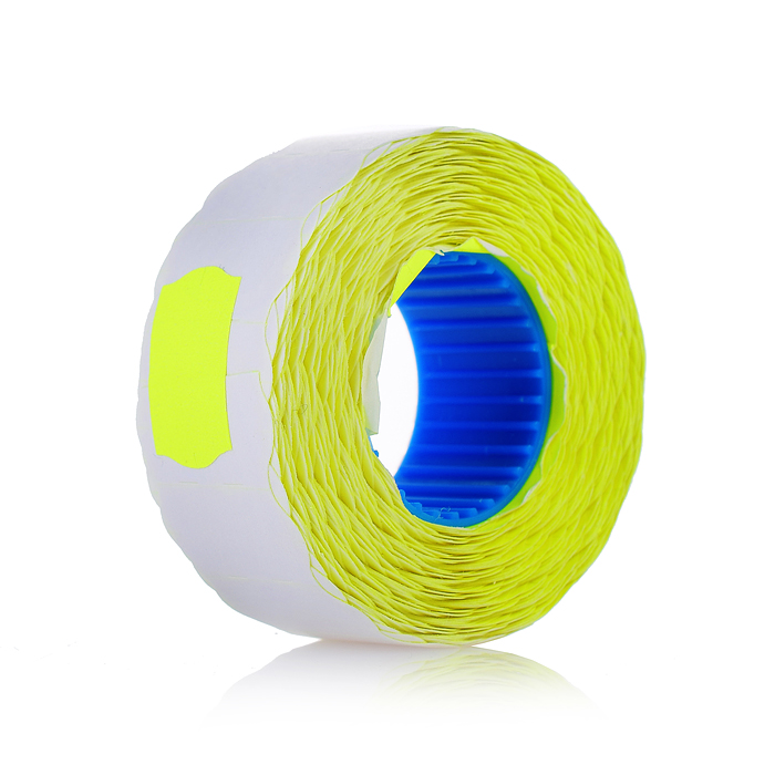 Этикетки для этикет пистолета, 22x12 мм, волна, желтые, 800 шт в рулоне