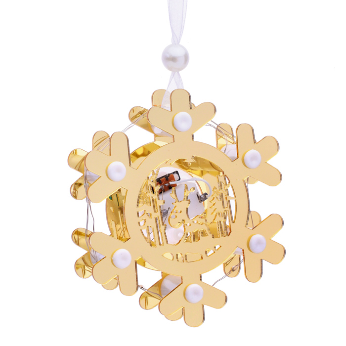 Фото к товару Снежинка светящаяся S1810 10*10см Снежинка светящаяся S1810 10*10см