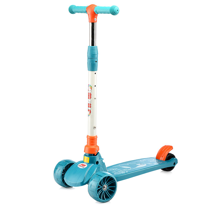 Самокат U066832Y 3-х кол., колёса световые PU, зеленый Самокат U066832Y 3-х кол., колёса световые PU, зеленый