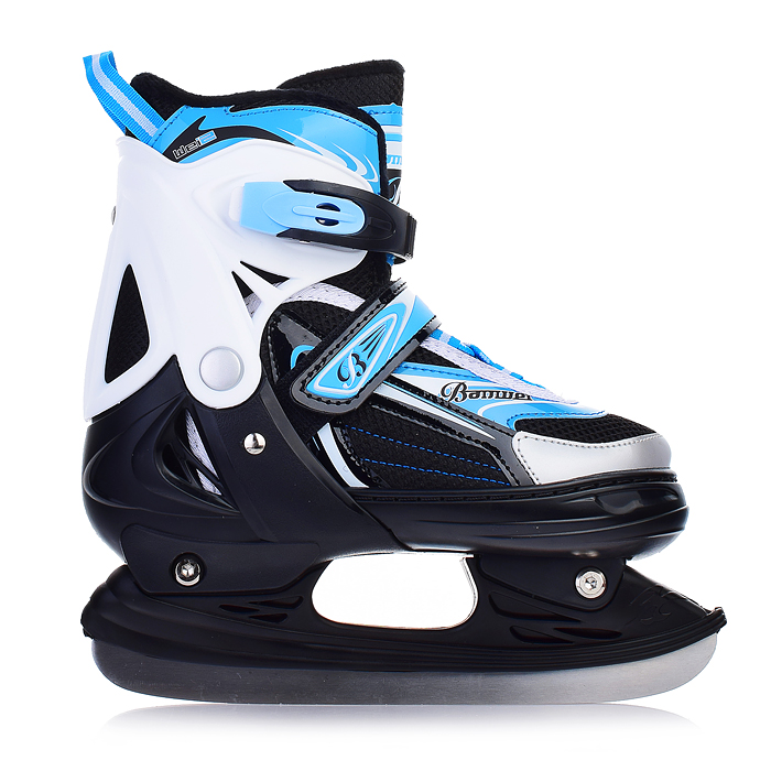 Коньки 00-3112 (размер S30-34) синие, в сумке