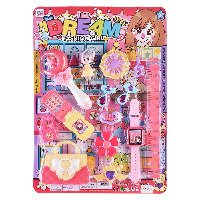 Набор кукла с аксессуарами BZ101A "Анжелика" на листе Набор кукла с аксессуарами BZ101A "Анжелика" на листе
