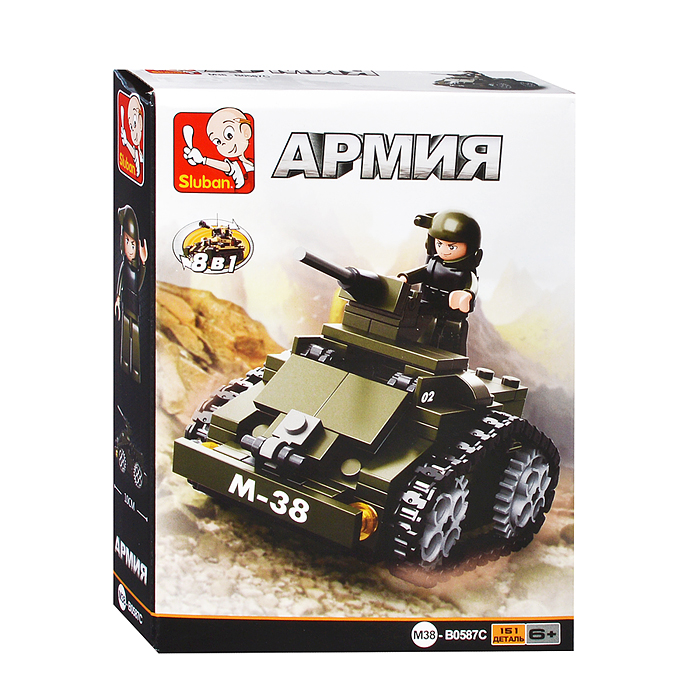 Конструктор M38-B0587C "Штурмовой танк" (161 дет.) Конструктор M38-B0587C "Штурмовой танк" (161 дет.)