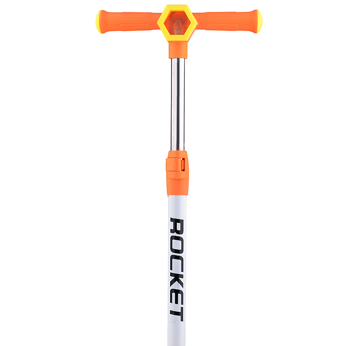 Фото к товару Самокат трёхколёсный ROCKET колёса световые PU, цвет желтый Самокат трёхколёсный ROCKET колёса световые PU, цвет желтый