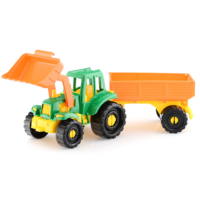 Трактор Бульдозер "Иван" с бортовым прицепом Фермерский 