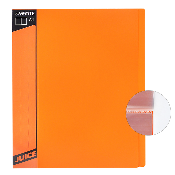 Папка с 20 вкладышами "Juicy" A4, 450 мкм, вкладыши 30 мкм, фактура "песок" внешний карман