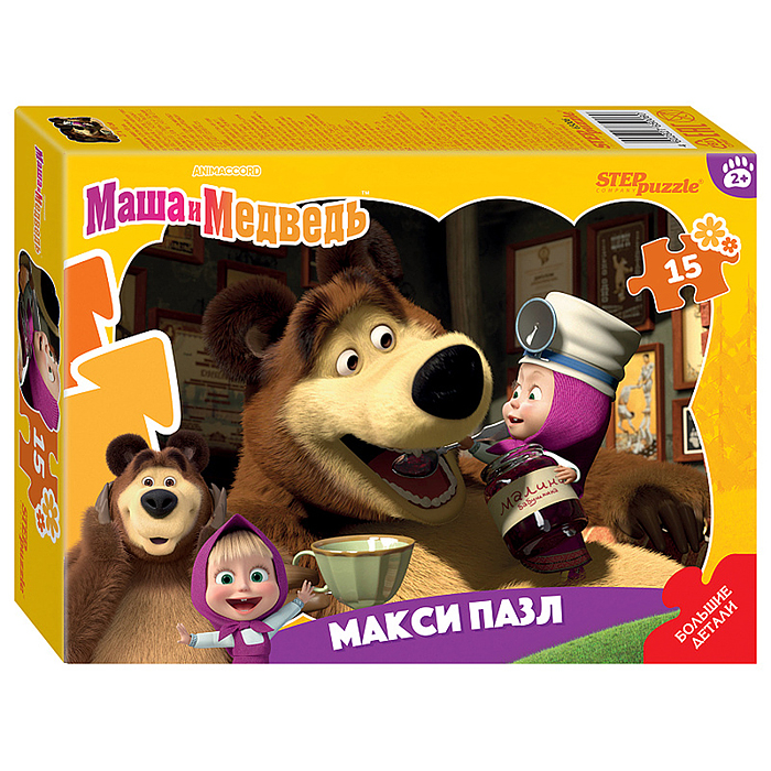Контурный Макси-пазл15 эл. "Маша и Медведь" (Анимаккорд)
