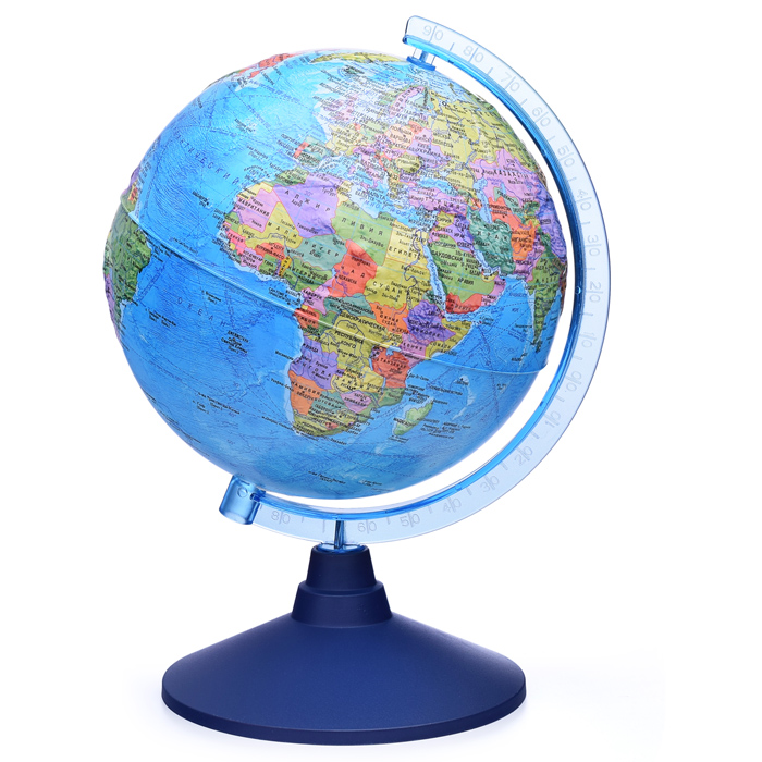 Глобус Земли политический 210 мм. рельефный Классик Евро Глобус Земли политический 210 мм. рельефный Классик Евро