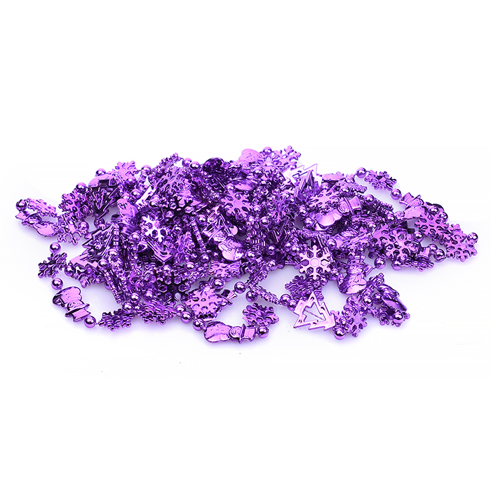 Фото к товару Новогоднее украшение S0974-3 "Бусы" 5м, сиреневые, в банке Новогоднее украшение S0974-3 "Бусы" 5м, сиреневые, в банке