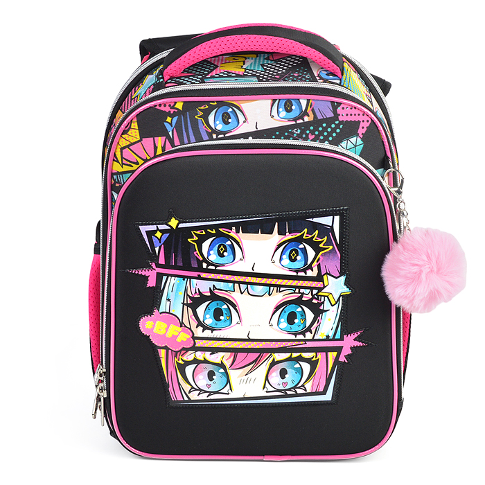 Рюкзак "Premier. BFF" школьный жесткий 37x28x18 см (17 л) вес 1000 г, 2 отделения на молнии