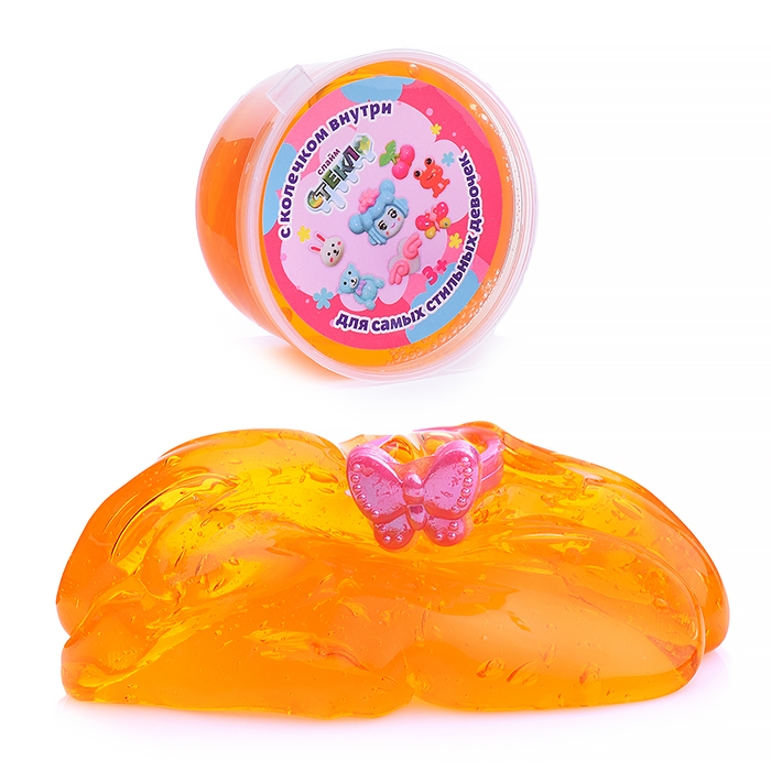 Слайм "Стекло" 50 гр Оранжевый с колечком Слайм "Стекло" 50 гр Оранжевый с колечком