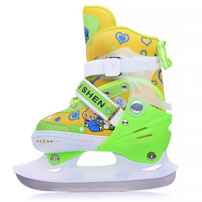 Фото к товару Коньки детские 00-1383, размер S, зеленый Коньки детские 00-1383, размер S, зеленый