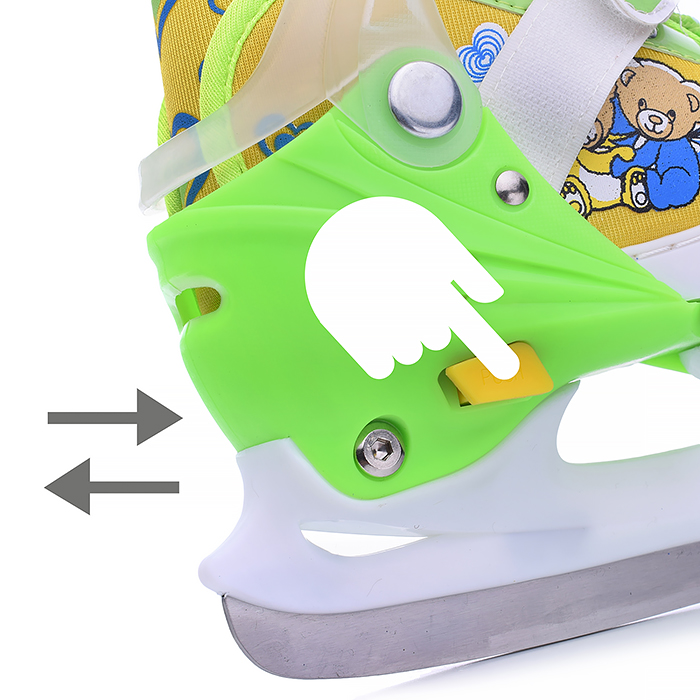 Фото к товару Коньки детские 00-1383, размер S, зеленый Коньки детские 00-1383, размер S, зеленый