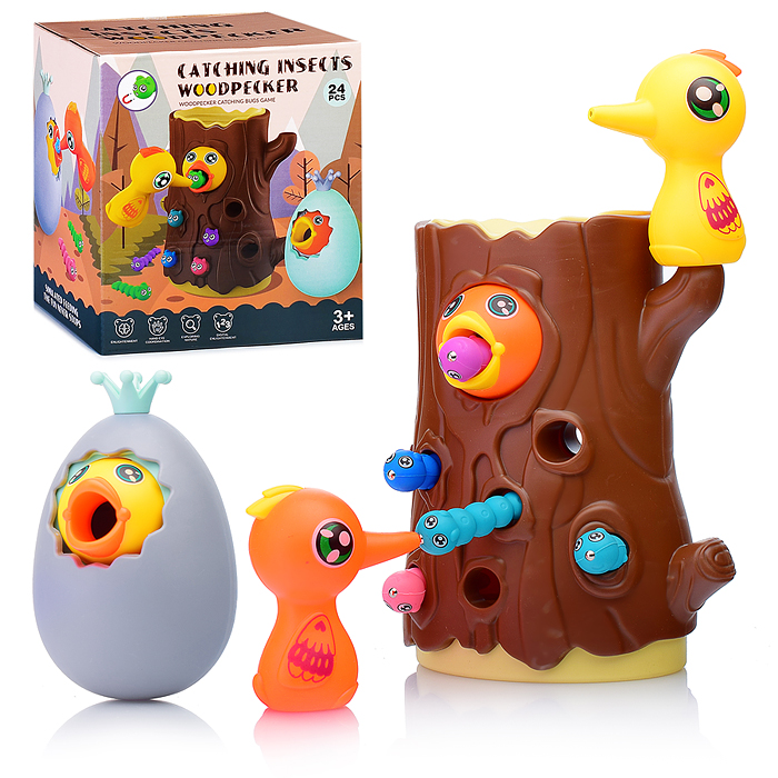 Настольная игра BWN003 "Дятел ловит насекомых" в коробке Настольная игра BWN003 "Дятел ловит насекомых" в коробке