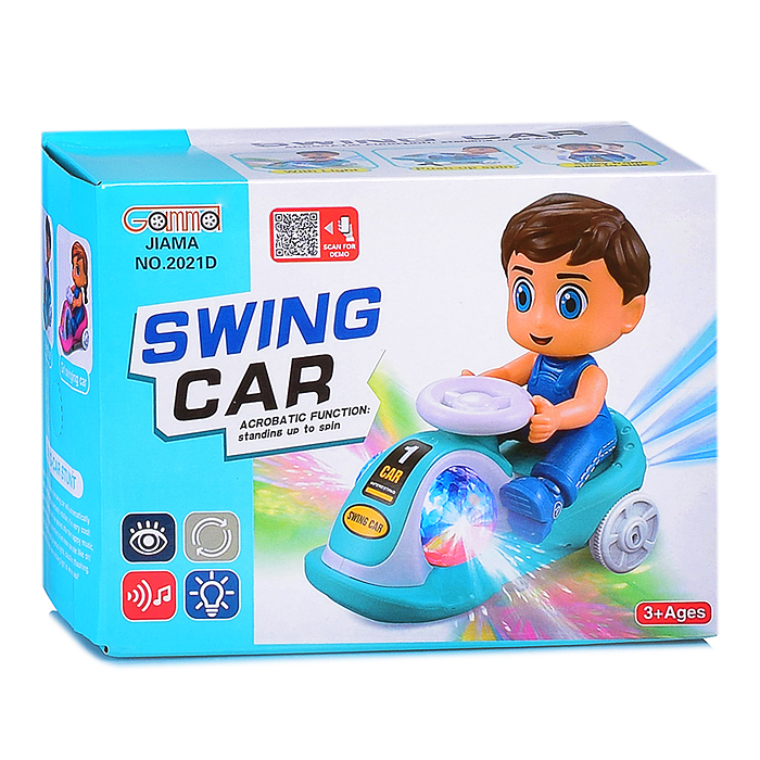 Машина 2021D "Яркий болид" с мальчиком, на батарейках, в коробке