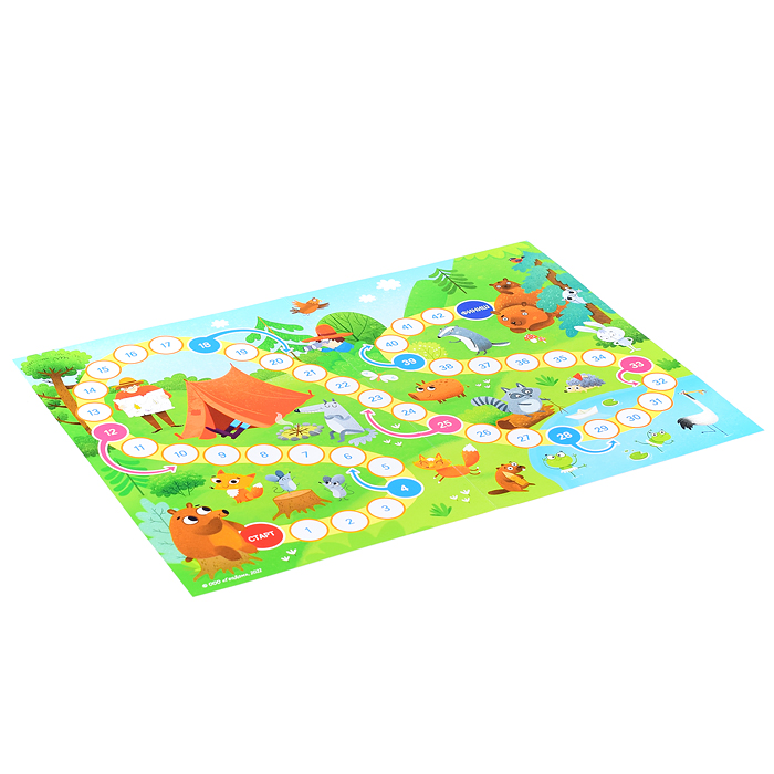 Игра-ходилка с фишками для малышей 2в1. На ферме+В лесу. 