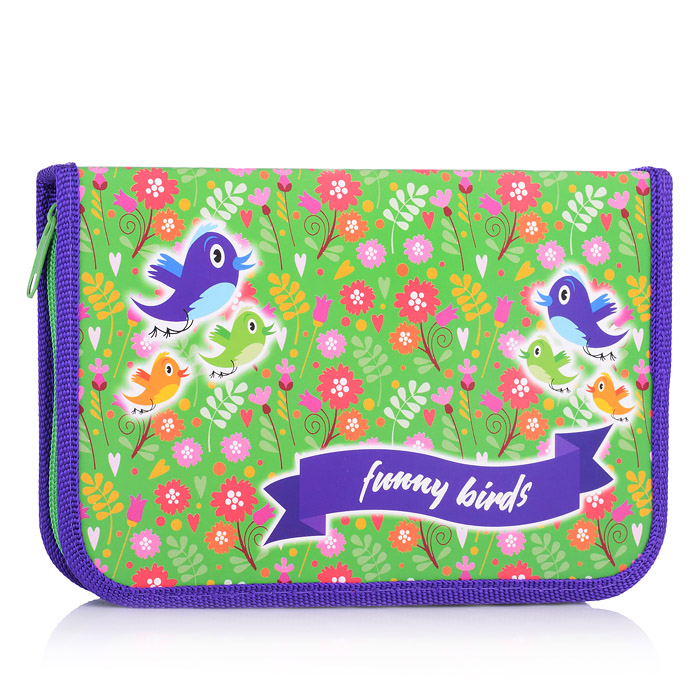 Пенал односекционный большой "Soft, Весенние птички" Пенал односекционный большой "Soft, Весенние птички"