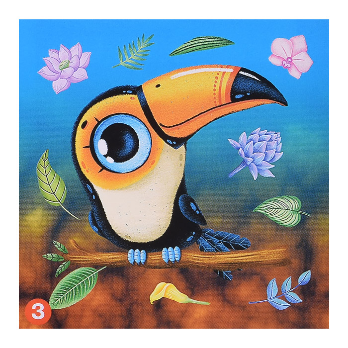 Аппликация наклейками по номерам. В тропиках