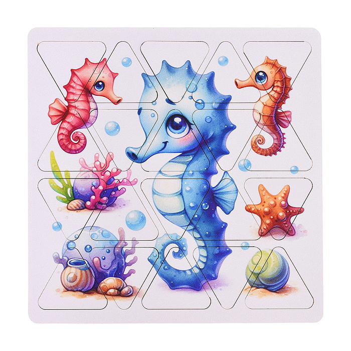 Пазлы малые "Морской котёнок" 20см х 20см (древесный материал) Пазлы малые "Морской котёнок" 20см х 20см (древесный материал)