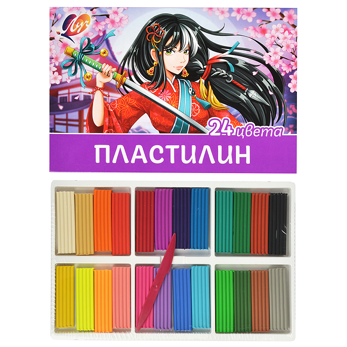 Пластилин классический "Аниме" 24 цвета (сиреневый) Пластилин классический "Аниме" 24 цвета (сиреневый)