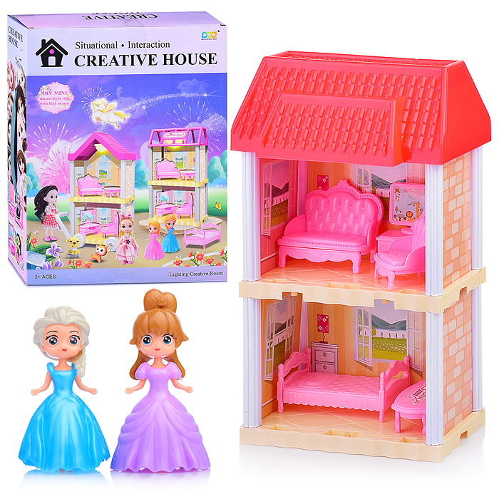 Дом для кукол 666-5Q-6 "Вилла" на батарейках, в коробке Дом для кукол 666-5Q-6 "Вилла" на батарейках, в коробке